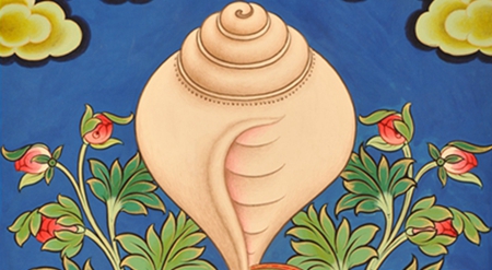 象征吉祥、幸福、圆满的密宗八吉祥唐卡