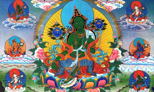 唐卡 二十一度母高清大图